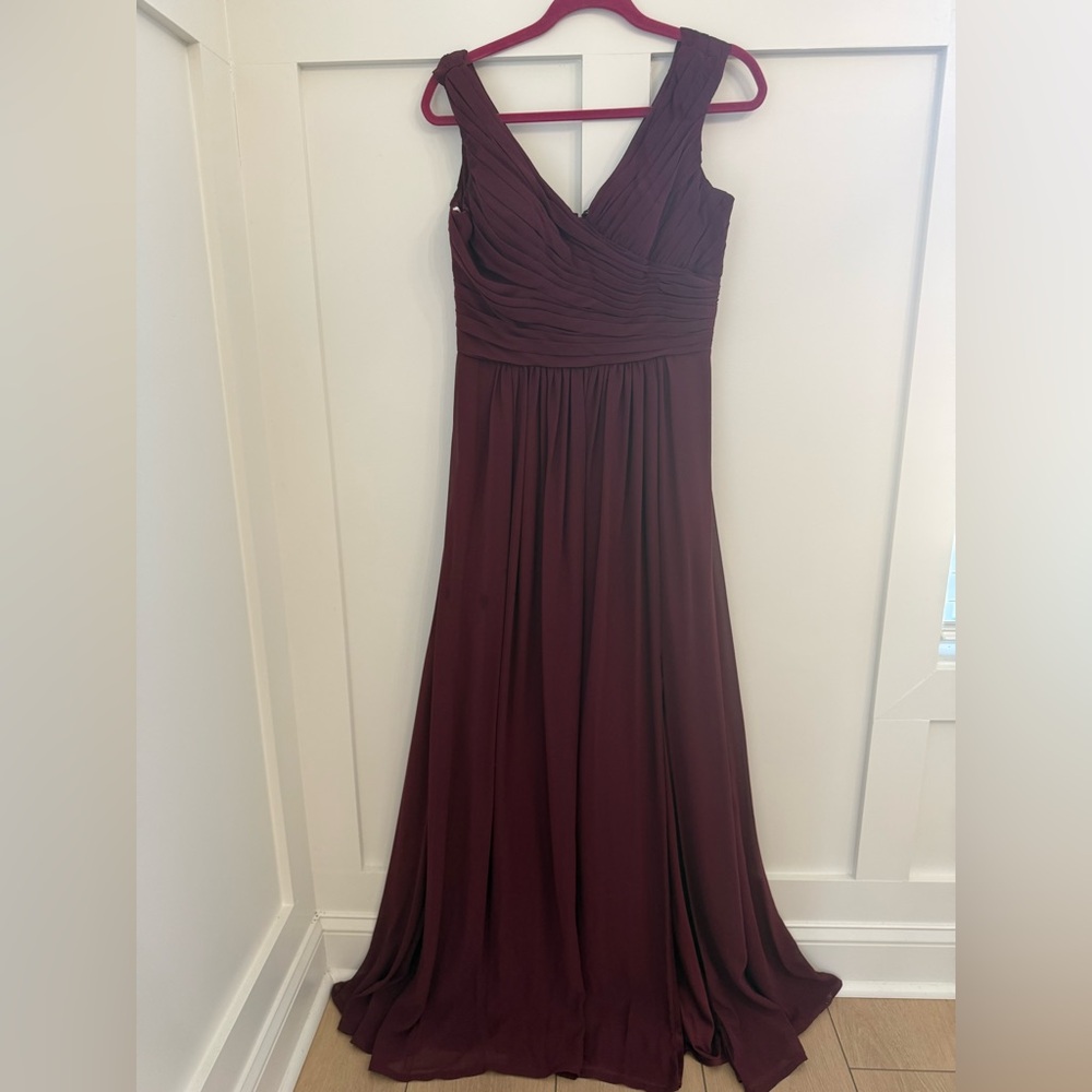 Wine colored bridesmaid dress
